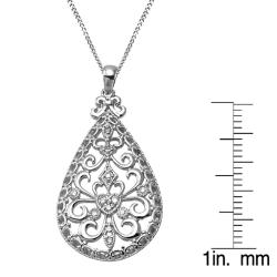 Hollywood Retro Platinum over Silver 1/10ct TDW Diamond Necklace (I-J, I1-I2)