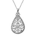 Hollywood Retro Platinum over Silver 1/10ct TDW Diamond Necklace (I-J, I1-I2)