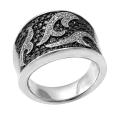 Hollywood Retro Platinum over Silver 1/6ct TDW Diamond Ring (I-J, I1-I2)
