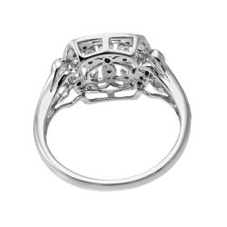 Hollywood Retro Platinum over Silver 1/10ct TDW Diamond Ring (I-J, I1-I2)