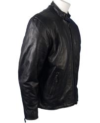Leather Men's Black Motorcycle Racing Jacket