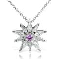 14k White Gold Pink Sapphire and 1/2ct TDW Diamond Necklace (F-G, VS1-VS2)
