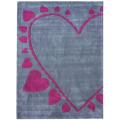 Handmade Luna Deco Kids Hearts Rug (5' x 7')
