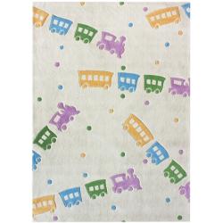 Handmade Luna Deco Kids Train Rug (3'6 x 5'6)