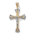 Two-Tone Gold Crucifix Pendant