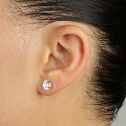 Ultimate CZ 10k Gold Round Cubic Zirconia Stud Earrings