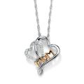 Isabella Platinum over Silver 1/10ct TDW Diamond 'Mom' Necklace (I-J, I2-I3)