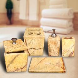 Marble Earthy Brown 5-piece Bath Accessories Set