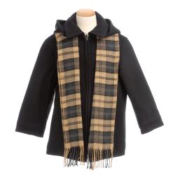Brian Mathews Boy's Charcoal Wool-blend Hooded Coat