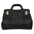 Salvatore Ferragamo 'East-West' Black Leather Tote Bag