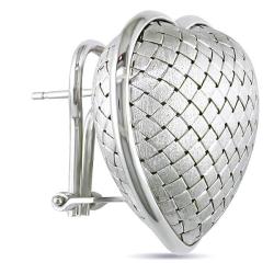 18k White Gold Heart-Shaped Stud Earrings
