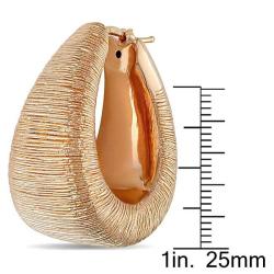 18k Pink Gold Brushed Large Hoop Earrings