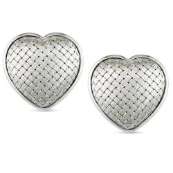 18k White Gold Heart-Shaped Stud Earrings