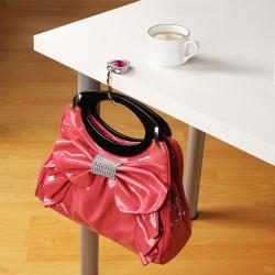 Clear Pink Crystal Heart Handbag Hanger