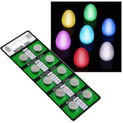 LED Egg Light/ 10-piece AG13 Alkaline Coin Battery