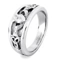 Stainless Steel Tapered Claddagh Band