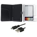 Leather Case/ Protector/ Retractable USB Cable for Barnes & Noble Nook