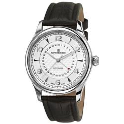 Revue Thommen Men's 'Date Pointer' Black Leather Strap Automatic Watch