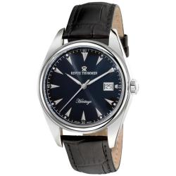Revue Thommen Men's 'Heritage' Black Leather Strap Automatic Watch