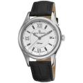 Revue Thommen Men's 'Heritage' Black Leather Strap Silver Face Watch