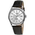 Revue Thommen Men's 'Wallstreet' Black Leather Strap Silver Face Watch