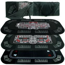 Casino 3-in-1 Tri-fold Poker Craps or Roulette Table