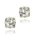 Glitzy Rocks 14k Yellow Gold 5-mm Cubic Zirconia Stud Earrings