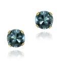 Glitzy Rocks 14k Yellow Gold 5mm London Blue Topaz Stud Earrings