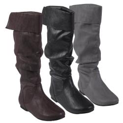 Journee Collection Women's 'Alli-24' Faux Leather Slouchy Boot