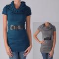 Ci Sono by Adi Junior's Cowl Neck Belted Sweater Tunic