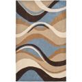 Handmade Avant-garde Waves Blue Rug (8' x 10')