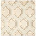 Handmade Avant-garde Morocco Ivory Rug (7' Square)
