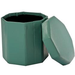 Octagonal Folding Blue Ottoman 