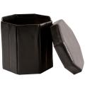 Octagonal Folding Ottoman Black