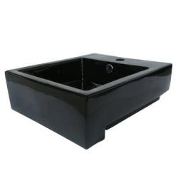 Black Vitreous China Countertop Bathroom Sink