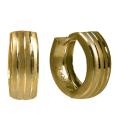 14k Yellow Gold Striped Mini-Hoop Earrings