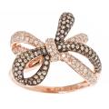 Dyach 14k Rose Gold 7/8ct TDW Brown and White Diamond Ribbon Ring (G-H, I1-I2)