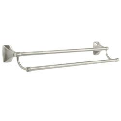 Amerock Clarendon Satin Nickel 24-inch Double Towel Bar