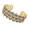 Gem Jolie 18k Gold Over Silver Garnet and Diamond Bracelet