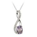 Glitzy Rocks Sterling Silver Amethyst and Diamond Accent Infinity Necklace