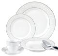 Lorenzo 20-piece Porcelain Silver/ White Dinnerware Set