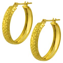 10k Yellow Gold 19-mm Diamond-cut Hoop Earrings