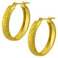 10k Yellow Gold 19-mm Diamond-cut Hoop Earrings