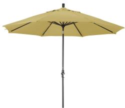 Alluminum 11-ft Wheat Patio Umbrella with Sunbrella