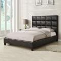 Sarajevo Dark Brown Vinyl Column Queen-size Platform Bed