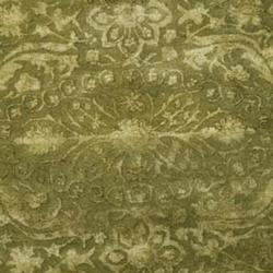 Handmade Majestic Green/ Ivory N. Z. Wool Rug (6' Round)