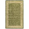Handmade Silk Road Majestic Green/ Ivory New Zealand Wool Rug (4' x 6')
