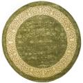 Handmade Silk Road Majestic Green/ Ivory New Zealand Wool Rug (6' Round)