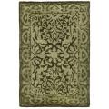 Handmade Silk Road Majestic Sage New Zealand Wool Rug (2' x 3')