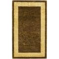 Handmade Majestic Chocolate/ Light Gold N. Z. Wool Rug (2'6 x 4')